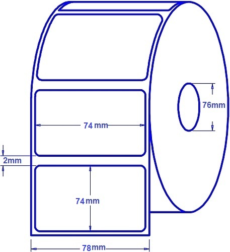 74x74 CNC label roll